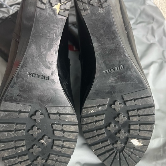 Prada Black Leather Wedge Boots ankle 39.5 excellent condition - Picture 10 of 14